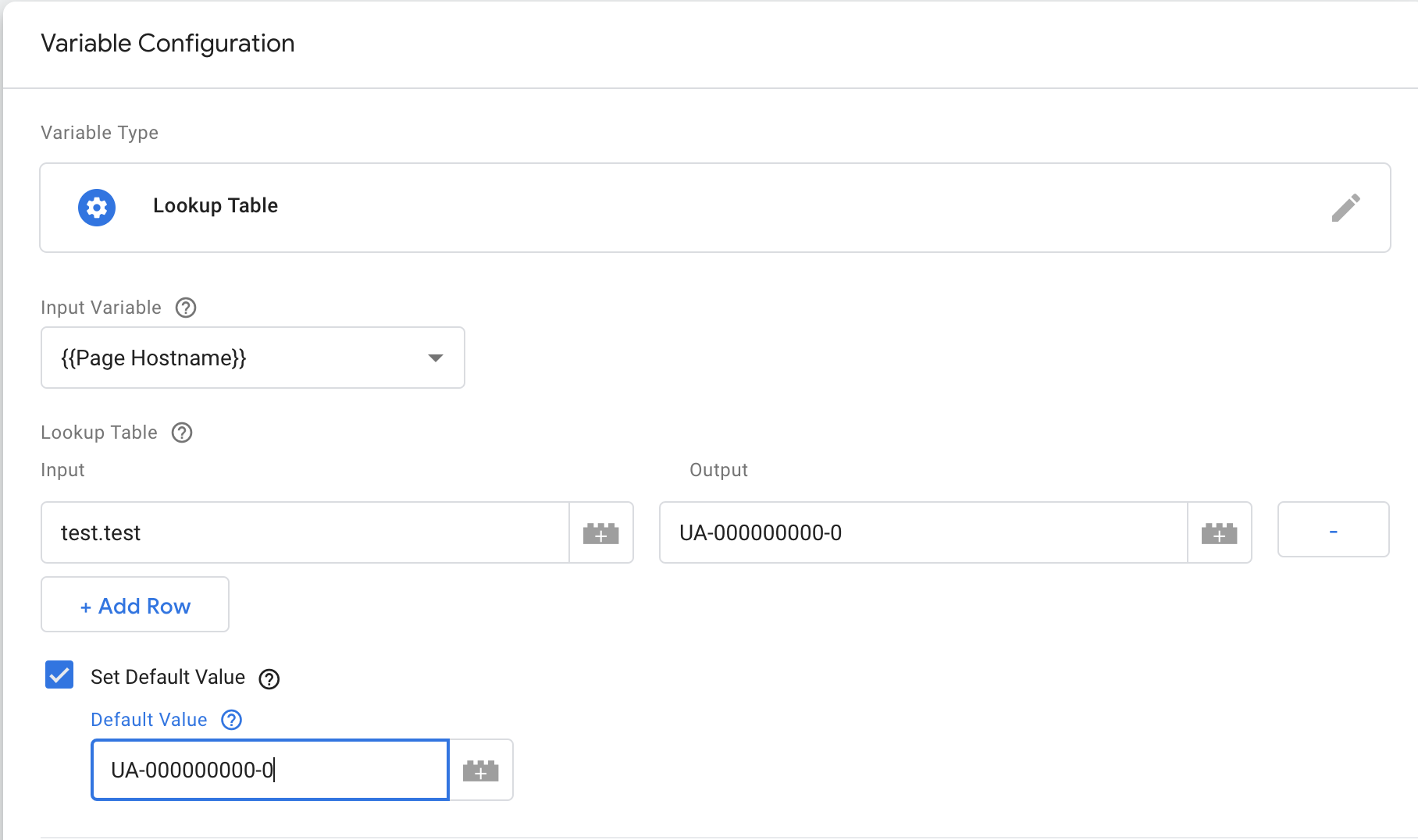 Lookup table